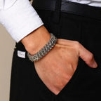Heavy Cuban Link Men’s Bracelet – Chunky Chain Style (Silver)