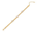 Amour 18k gold plated heart stone bracelet