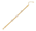Amour 18k gold plated heart stone bracelet