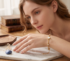 Amour 18k gold plated heart stone bracelet