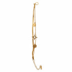 Arabella 18k gold plated dual chain charm bracelet