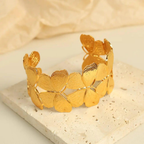Butterfly Garden Open Cuff 18K Gold Plated Bracelet