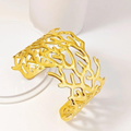 18K Gold Plated Coral Reef Open Cuff Bracelet