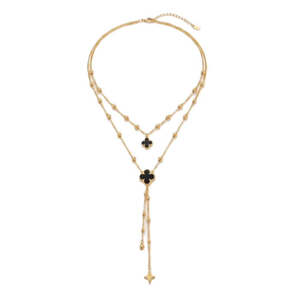Duet Clover Necklace 18k Gold Plated