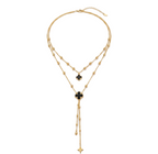 Duet Clover Necklace 18k Gold Plated