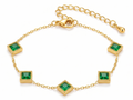 Esmeralda 18k gold plated green stone bracelet