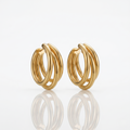 Forever Link 18k Gold Plated Gold Hoop Earrings