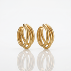 Forever Link 18k Gold Plated Gold Hoop Earrings