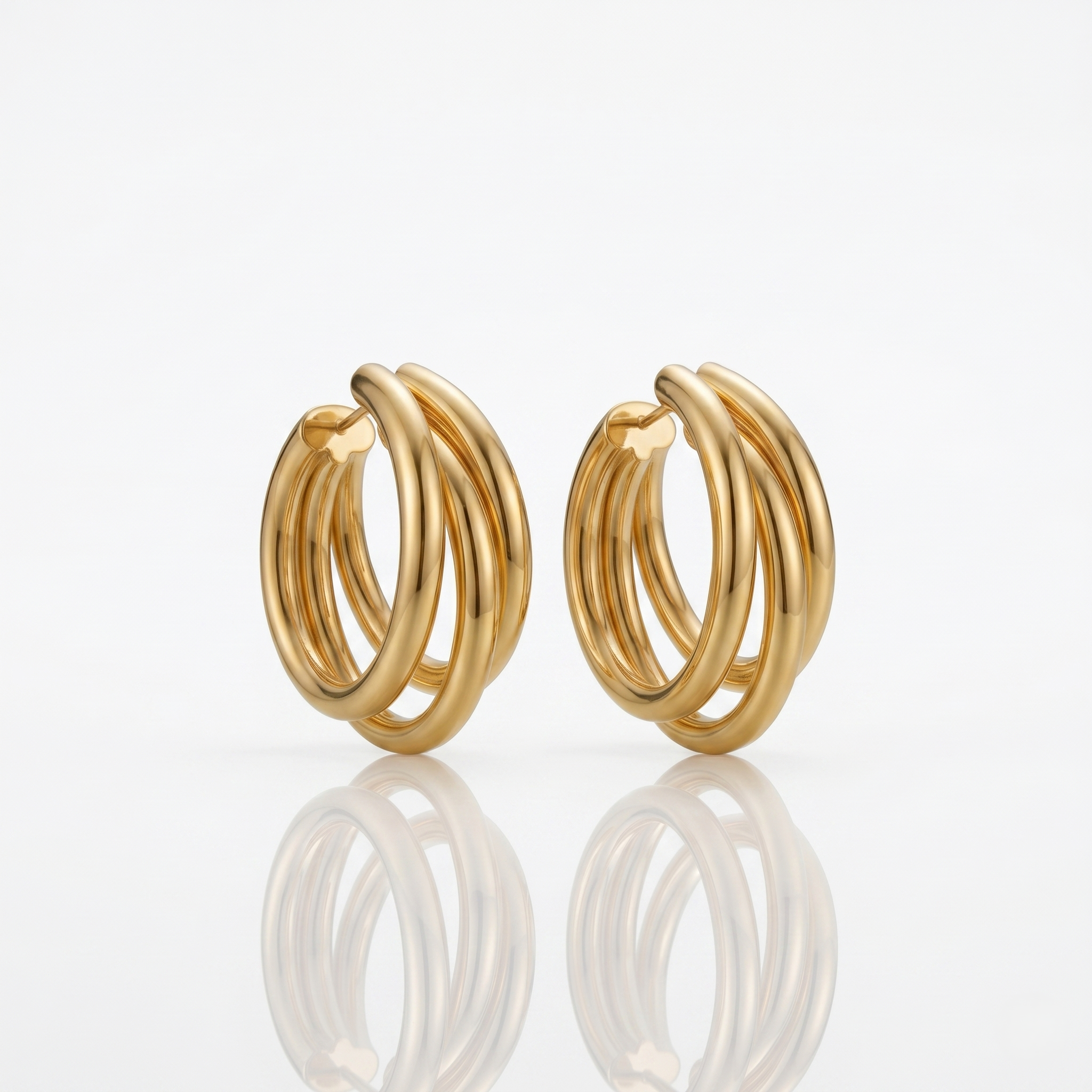 Forever Link 18k Gold Plated Gold Hoop Earrings