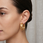 Forever Link 18k Gold Plated Gold Hoop Earrings