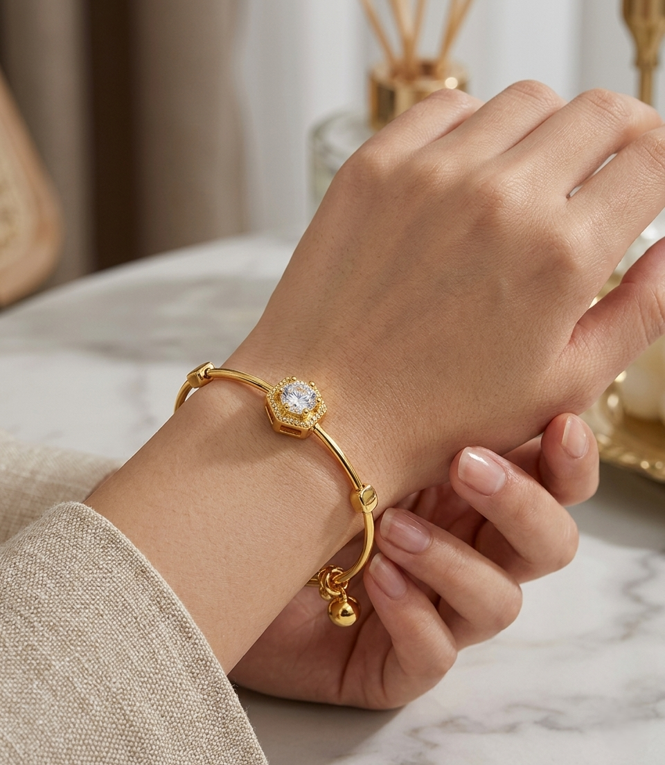 Golden Chime 18k Gold Plated Bangle