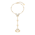 Golden flutter chain ring 18k gold plated bracelet