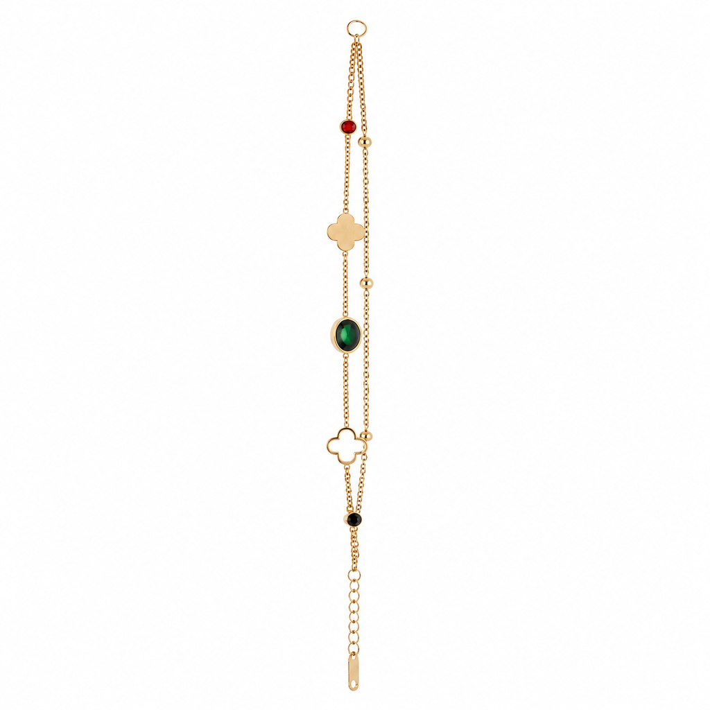 Layered shine 18k gold plated bracelet