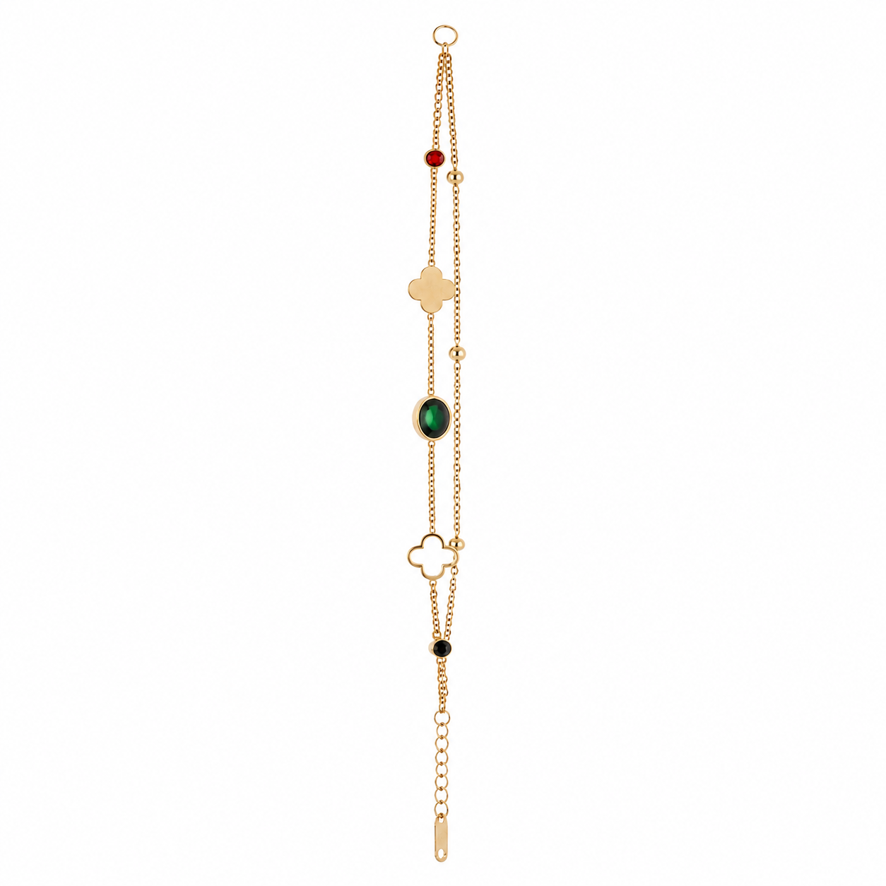Layered shine 18k gold plated bracelet