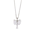 Luna 18k silver plated wing pendant necklace