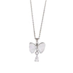 Luna 18k silver plated wing pendant necklace