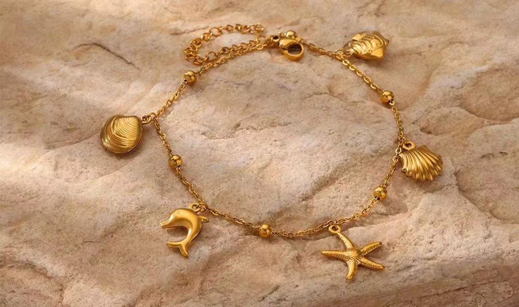 Marina 18k gold plated ocean charm bracelet