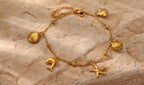 Marina 18k gold plated ocean charm bracelet