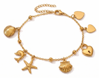 Marina 18k gold plated ocean charm bracelet