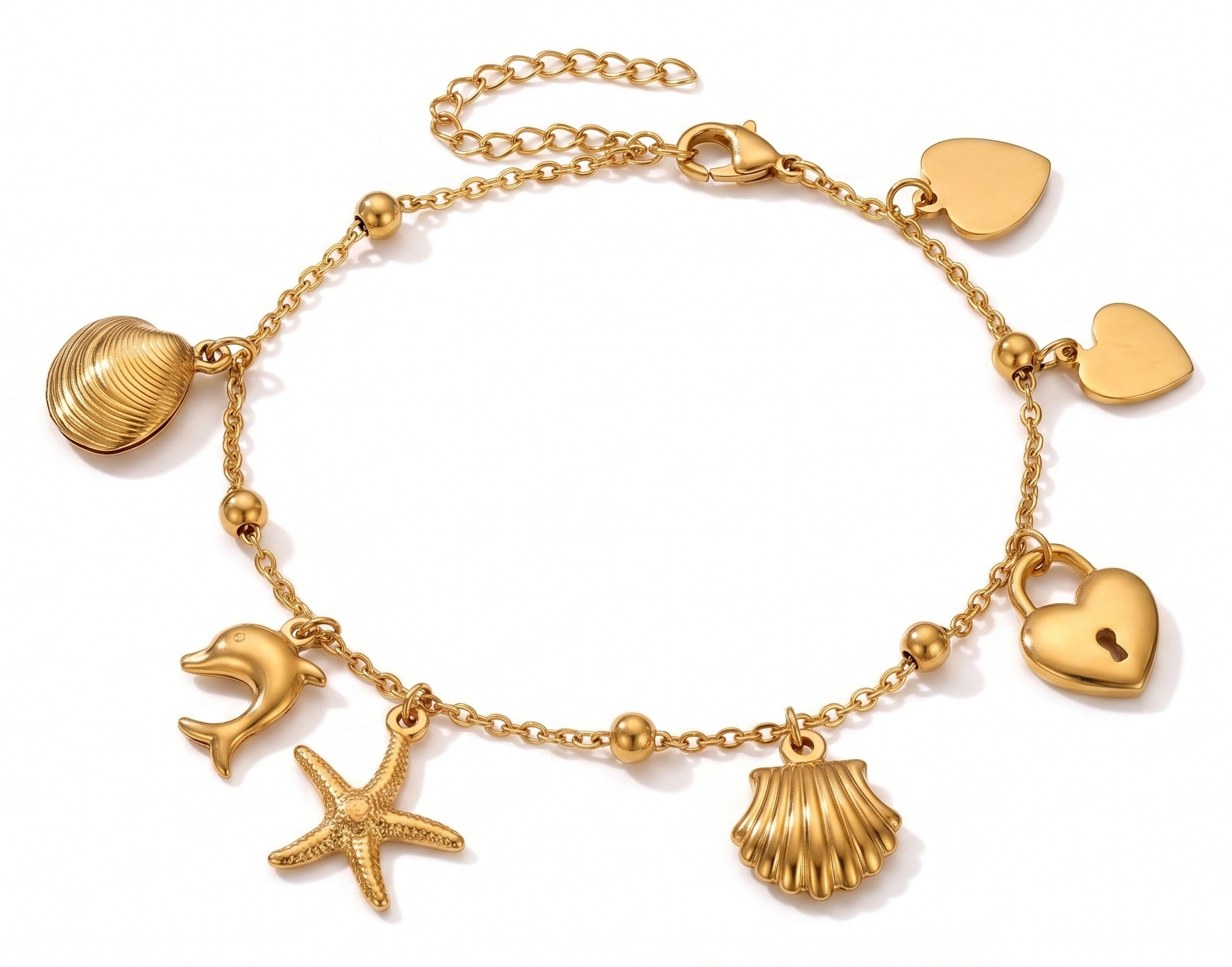 Marina 18k gold plated ocean charm bracelet