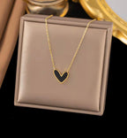 Midnight glow 18k gold plated heart pendant