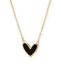 Midnight glow 18k gold plated heart pendant