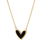 Midnight glow 18k gold plated heart pendant