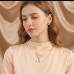Opulent 18k gold plated pendant necklace