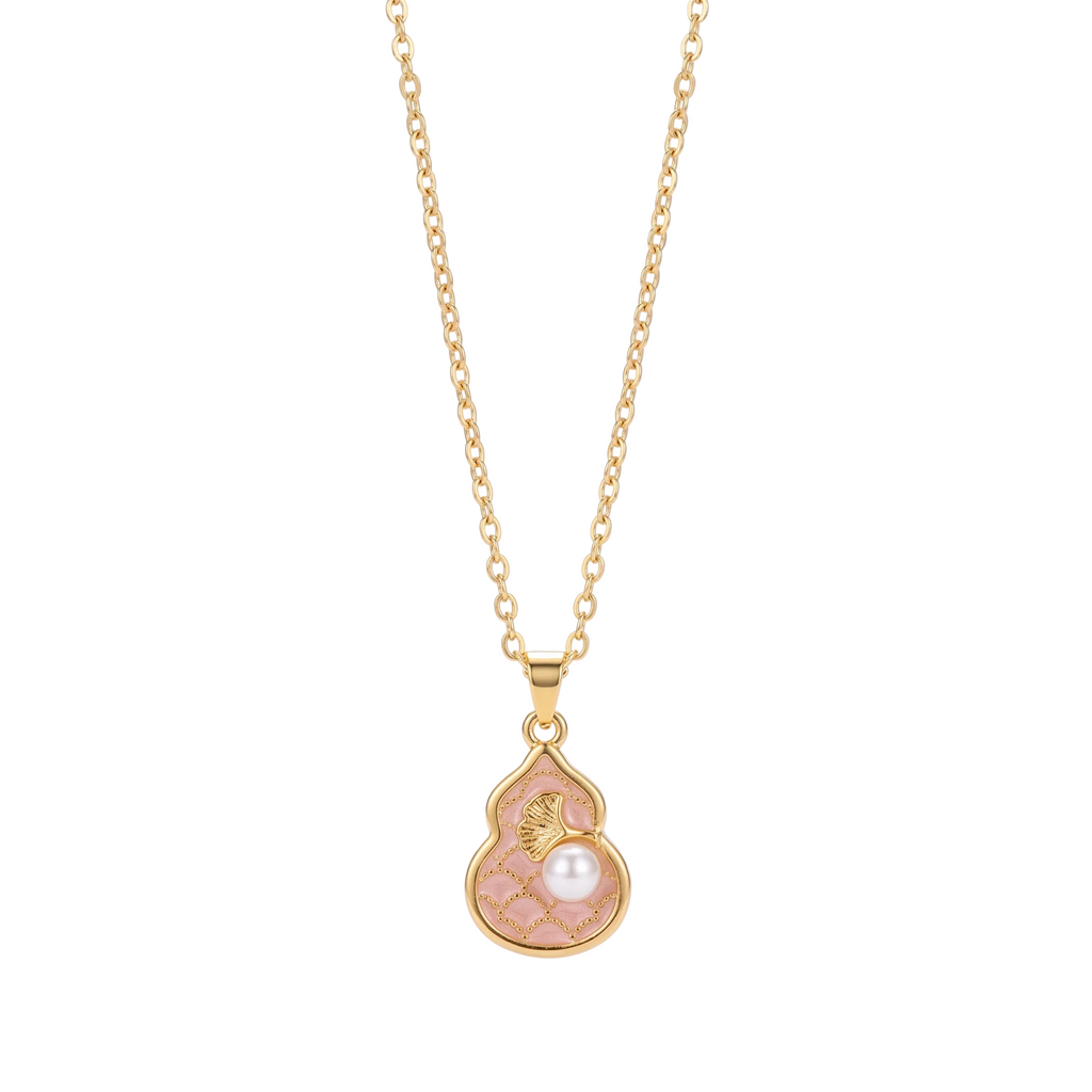 Pink reverie 18k gold plated pendant necklace