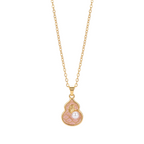 Pink reverie 18k gold plated pendant necklace