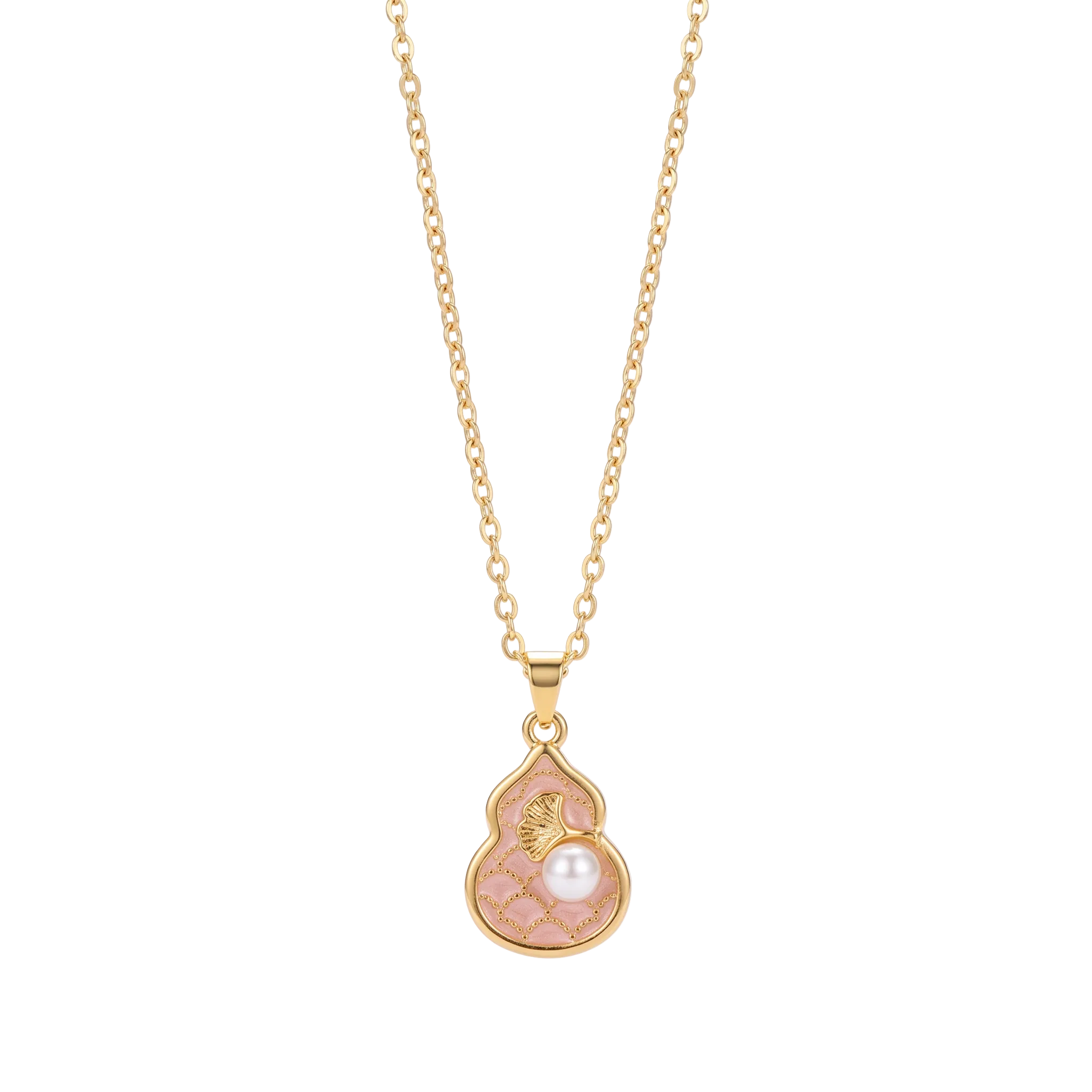 Pink reverie 18k gold plated pendant necklace