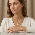 Pink reverie 18k gold plated pendant necklace