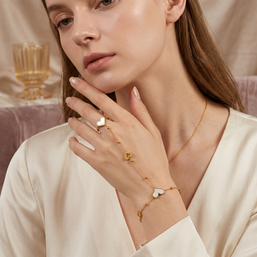Prestige 18K Gold Plated Finger Chain Bracelet
