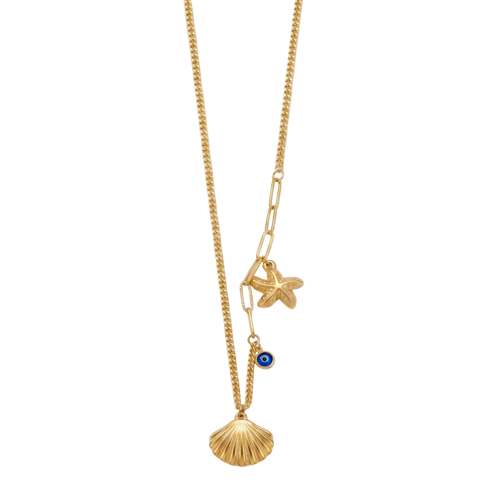 Sea breeze 18k gold plated pendant