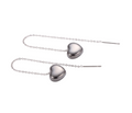 Silvaine 18k silver plated heart tassel drop earring