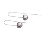 Silvaine 18k silver plated heart tassel drop earring
