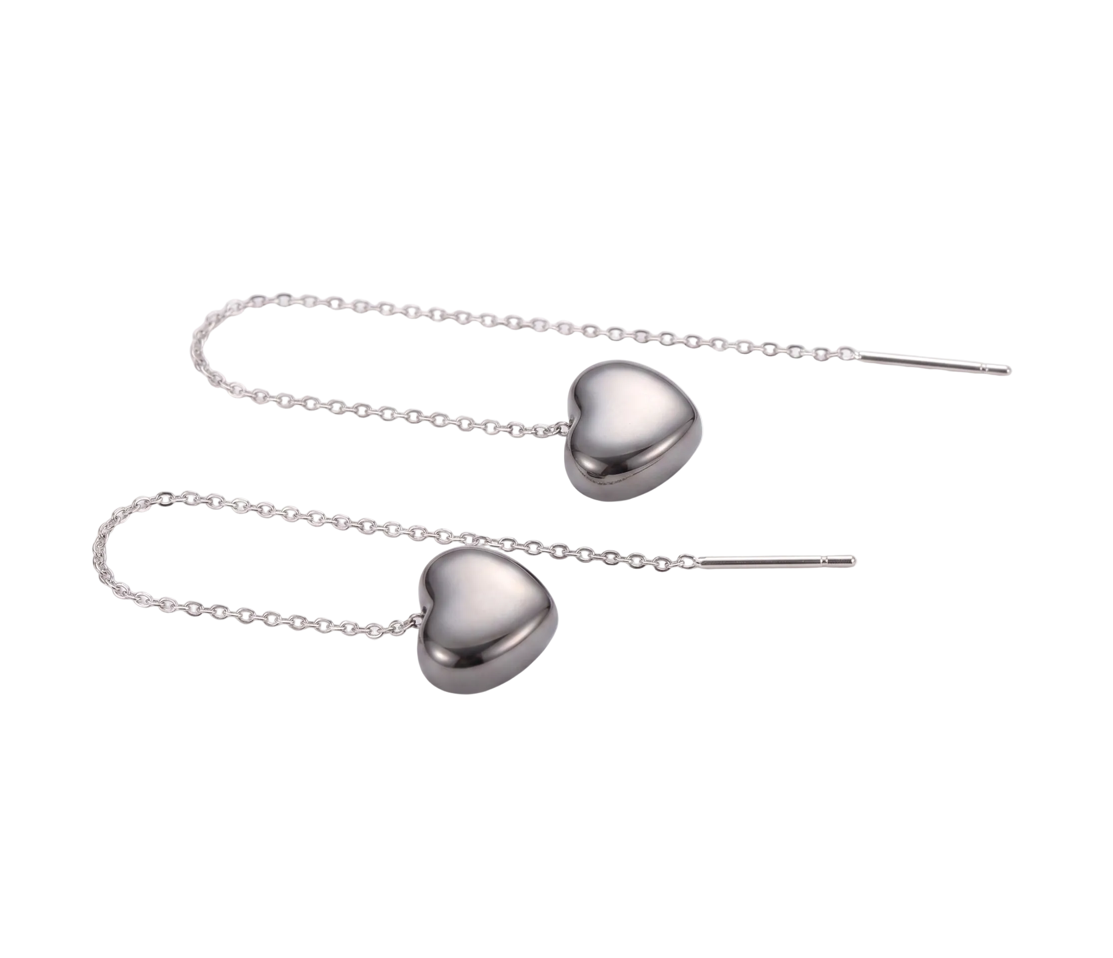 Silvaine 18k silver plated heart tassel drop earring