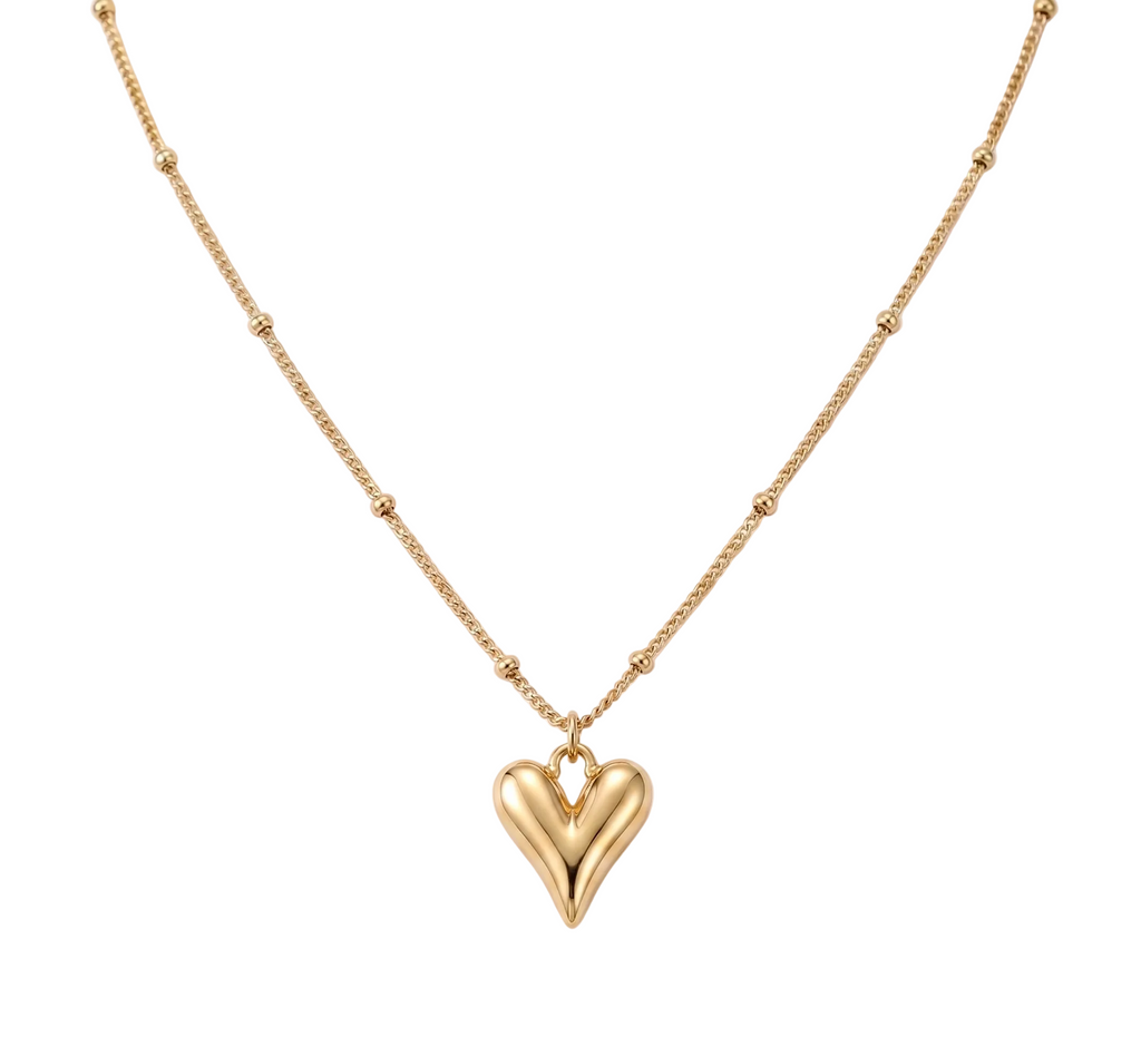 Timeless golden heart 18k gold plated pendant