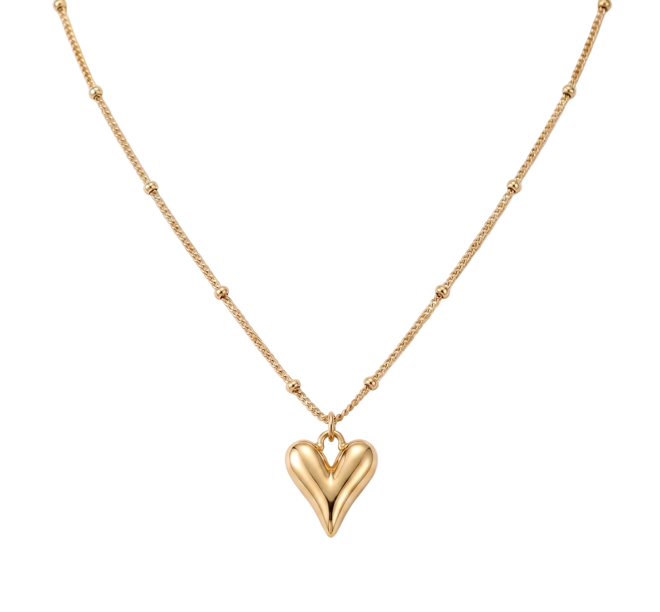 Timeless golden heart 18k gold plated pendant